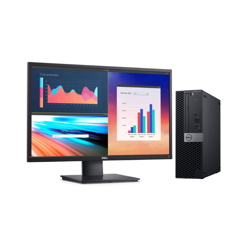 Load image into Gallery viewer, Dell OptiPlex 7060, SFF Desktop Bundled with 24" Monitor, Intel Core i7-8700, 3.2GHz, 32GB RAM, 512GB M2 SSD, DVD, Windows 11 Pro - Grade A Refurbished