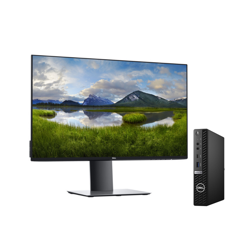Load image into Gallery viewer, Dell OptiPlex 7080, Micro Desktop Bundled with Dell 24" Monitor, Intel Core i5-10600T, 2.40GHz, 32GB RAM, 256GB SSD, Windows 11 Pro, Grade A Refurbished - EE