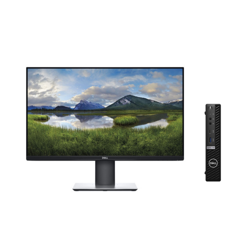 Load image into Gallery viewer, Dell OptiPlex 7080, Micro Desktop Bundled with 24" Monitor, Intel Core i5-10500T, 2.0GHz, 16GB RAM, 256GB M2 NVMe SSD, Windows 11 Pro, Grade A Refurbished - EE