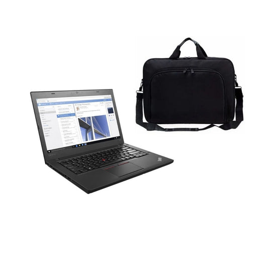 Lenovo ThinkPad T460, 14" Laptop bundled with a Laptop Bag, Intel Core i5-6300U, 2.40GHz, 8GB, 256GB, SSD, Windows 10 Pro - Grade A Refurbished