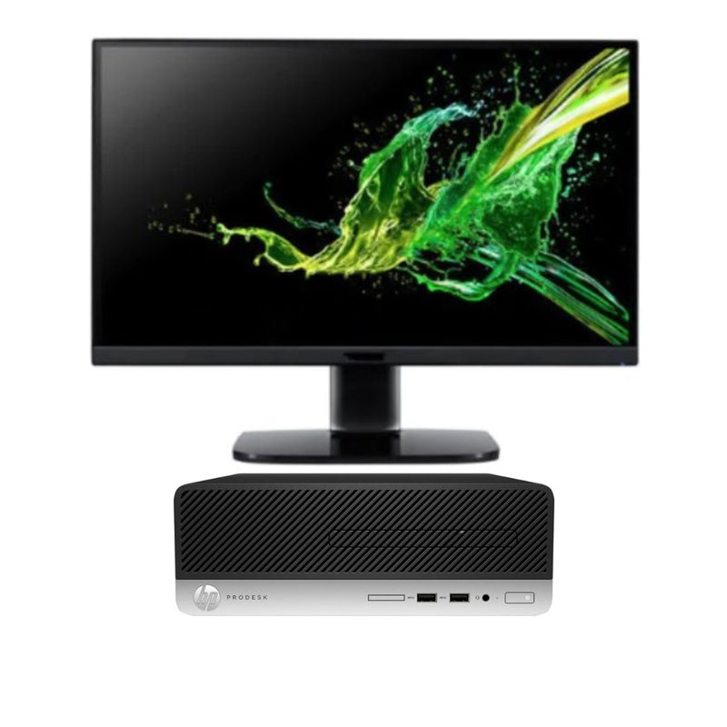 Load image into Gallery viewer, HP Prodesk 400 G6, SFF Desktop Bundled with 24&quot; Monitor, Intel Pentium Gold G4520, 3.8GHz, 16GB RAM, 256GB SSD, Windows 11 Pro - Grade A Refurbished
