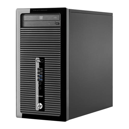 HP ProDesk 400G1 Micro Tower Bundled with 22" Monitor, Intel Core i5-4570, 3.2GHz, 16GB RAM, 512GB SSD, Windows 10 Pro - Grade A Refurbished