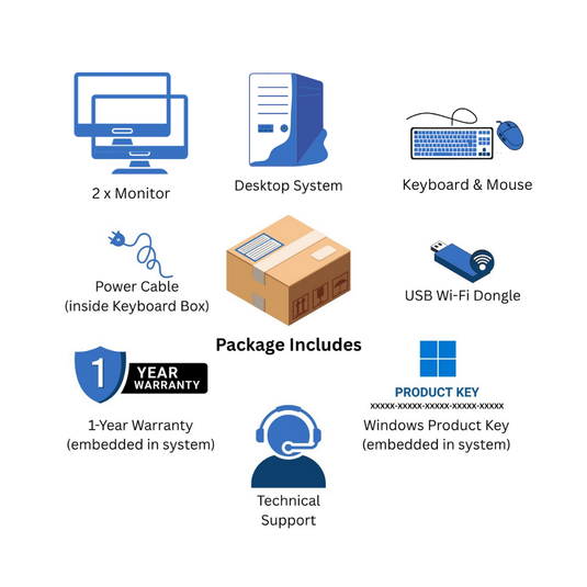 HP ProDesk 400 G7, SFF Desktop Bundled with Dual Monitor 2 x 24" LCD, Intel Core i5-10400, 2.90GHz, 16GB RAM, 512GB SSD, Windows 11 Pro - Grade A Refurbished