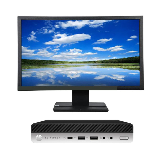 HP EliteDesk 800 G5 Mini Desktop Bundled with 24