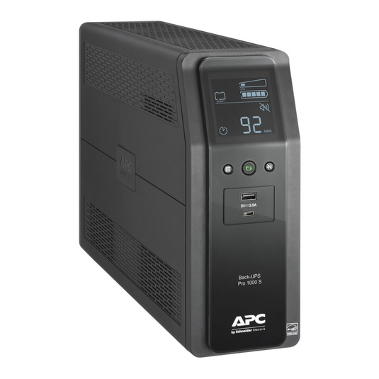 APC Back-UPS Pro BR 1000VA Battery Backup - SineWave,-10Outlets-2 USB Charging Ports-AVR-LCD Interface (BR1000MS)- BRAND NEW