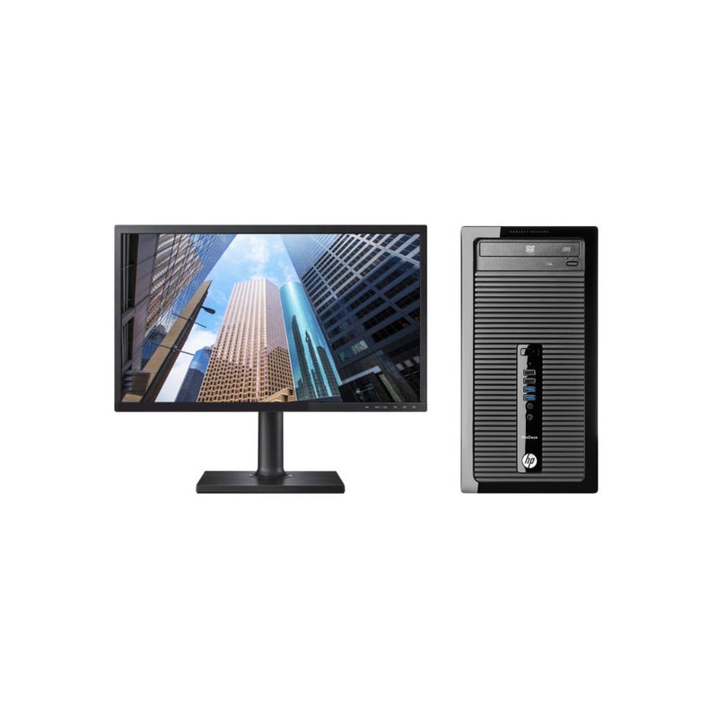 Load image into Gallery viewer, HP Prodesk 400G1 Microtower Bundled with 22&quot; Monitor, Intel Core i5-4570, 3.2GHz, 16GB RAM, 512GB SSD, Windows 10 Pro - Grade A Refurbished
