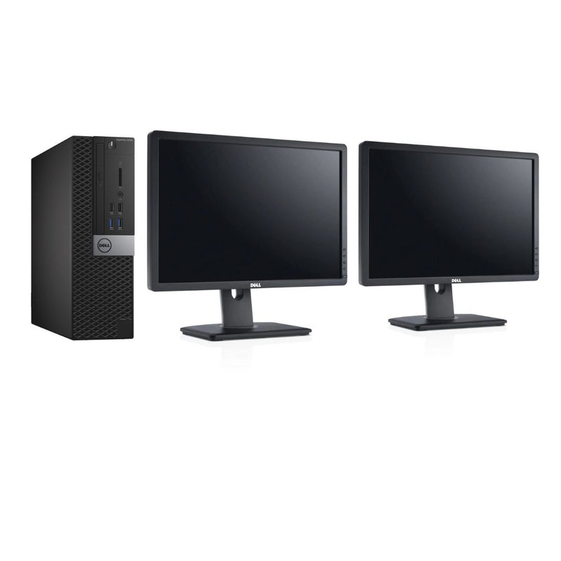 Load image into Gallery viewer, Dell OptiPlex 5040, SFF Desktop Bundled with Dual Monitor 2 x 22&quot; LCD, Intel Core i5-6400, 2.7GHz, 8GB RAM, 256GB SSD, Windows 10 Pro - Grade A Refurbished
