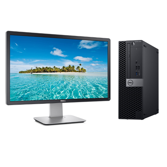 Dell OptiPlex 5060, SFF Bundled with 24" LCD, Intel Core i5-8500, 3.0 GHz, 8GB RAM, 256GB SSD, Windows 10 Pro - Grade A Refurbished