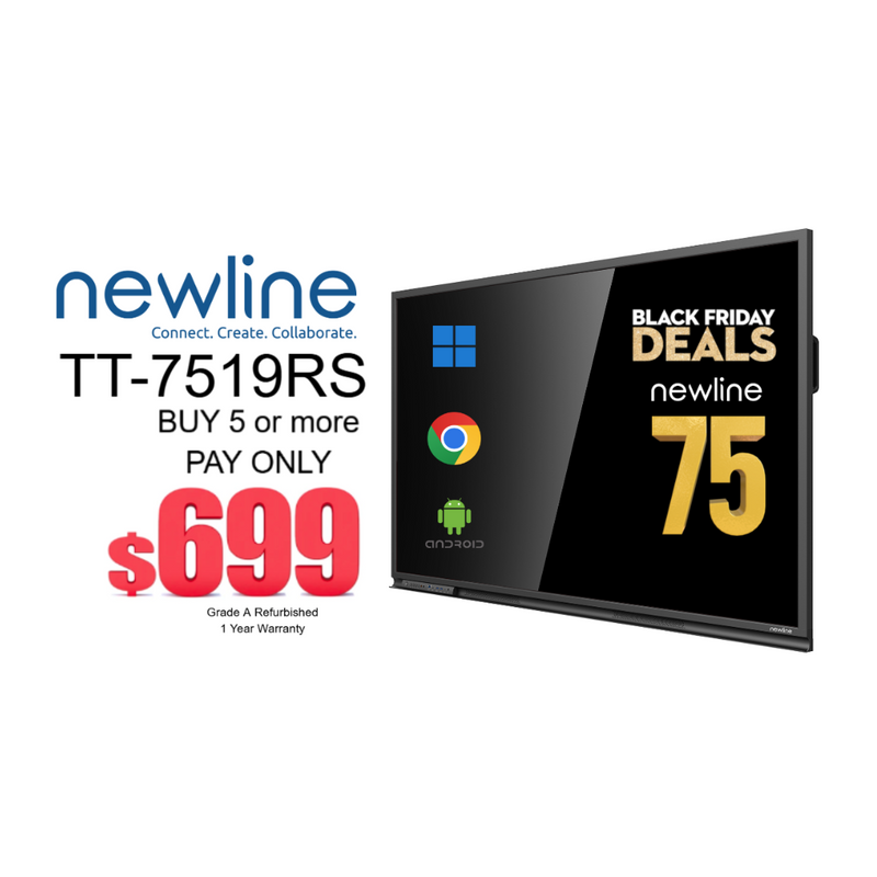 Load image into Gallery viewer, Newline 75&quot; TT-7519RS, Interactive Display, Certified Google Integration, Grade - A Refurbished (Pack of 5) - EE
