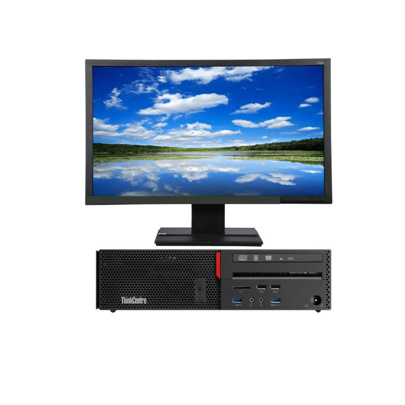 Load image into Gallery viewer, Lenovo ThinkCentre M900, SFF Desktop Bundled with 24&quot; Monitor, Intel Core i5-6500, 3.2GHz, 16GB RAM, 1TB SSD, Windows 10 Pro- Grade A Refurbished
