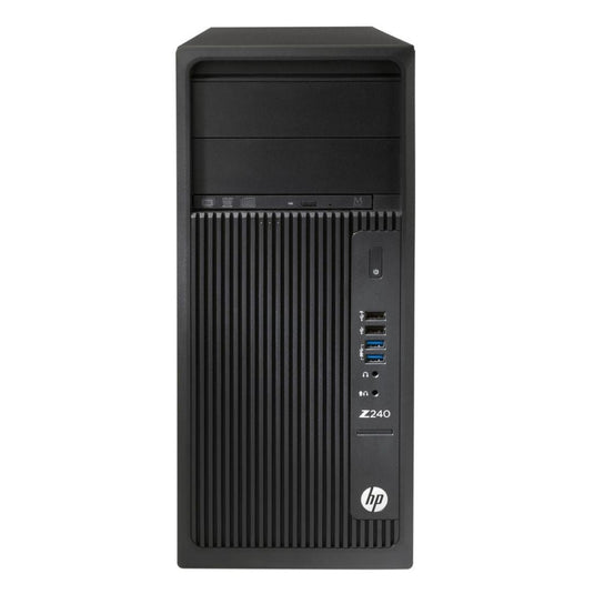 HP Z240, Tower Workstation, Intel Core i3-6100, 3.7GHz, 8GB RAM, 256GB SSD, Windows 10 Pro - Grade A Refurbished