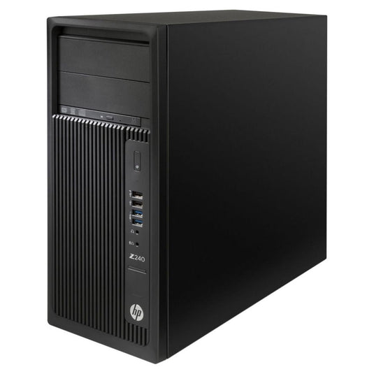 HP Z240, Tower Workstation, Intel Core i3-6100, 3.7GHz, 8GB RAM, 256GB SSD, Windows 10 Pro - Grade A Refurbished