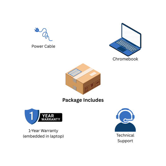 Dell P22T Chromebook, 11.6", Intel Celeron N2840, 2.16GHz, 4GB RAM, 16GB Solid State Drive, Webcam, Chrome OS - Grade A Refurbished