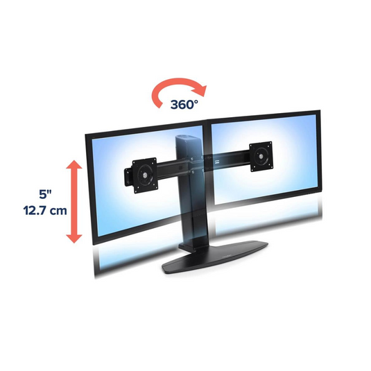 Ergotron Neo-flex Dual Monitor Lift Stand, Black- Grade A Refurbished